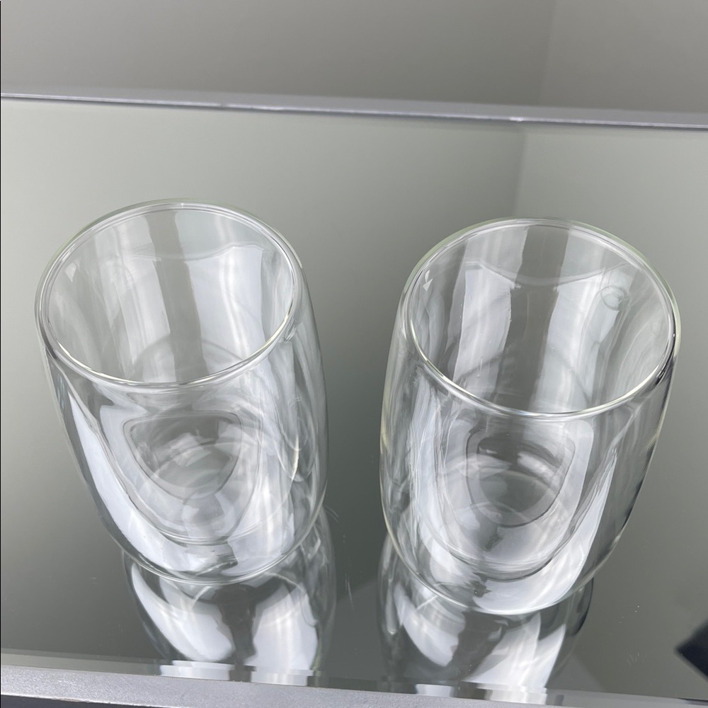 Homegoods Clear Double-Walled 10 oz Glass Tumblers - Set of 2